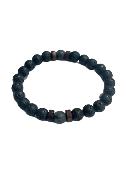 JTAW25BLK1651 8 MM LAV ve HEMATİT DOĞALTAŞ AHŞAP ESNEK SİYAH GARANTİLİ JANTİ BİLEKLİK ürün görseli 1