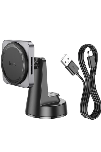 Hoco. HW16 Vantuzlu 15W Kablosuz Şarjlı Magsafe Manyetik Tutucu - Siyah - Resim 6