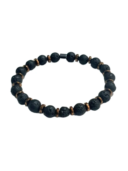 JTAW25BLK1650 8 MM LAV ve HEMATİT DOĞALTAŞ ESNEK SİYAH GARANTİLİ JANTİ BİLEKLİK ürün görseli 1