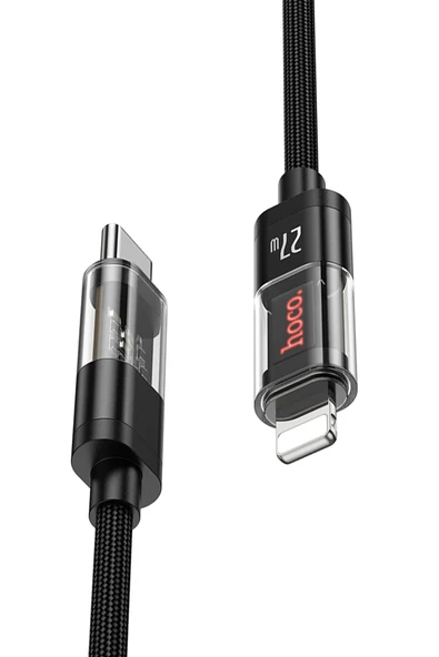 Hoco. U116 1.2M PD Type-C to Lightning Şarj Data Kablosu - Siyah - Resim 9