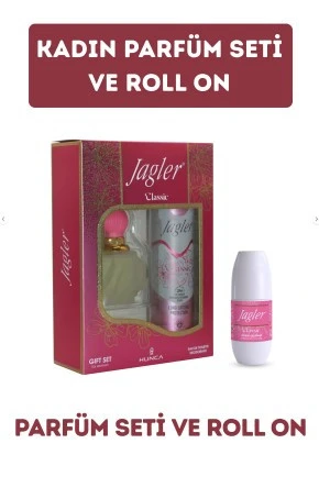 Classic Kadın Parfüm Seti ve Roll on ( Parfüm Edt 60 ml + Deodorant 150 ml + Roll on 50 ml ) ürün görseli
