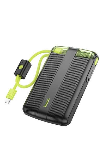 Hoco. J127 Dijital Göstergeli Dual Kablolu 20W 10.000 mAh PD Mini Powerbank - Siyah - Resim 7