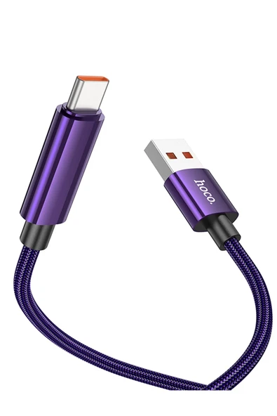 Hoco. U125 1.2M Benefit USB to Type-C Şarj Data Kablosu - Mor - Resim 6