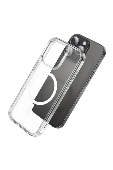 Hoco. iPhone 16 Pro Anti Fall Airbag Magsafe Kapak - Şeffaf - Resim 3