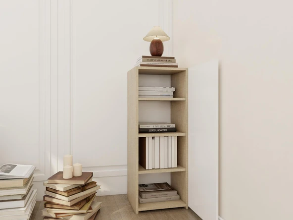 1 Kapaklı Çok Amaçlı Dolap Koton Vizon - Resim 3