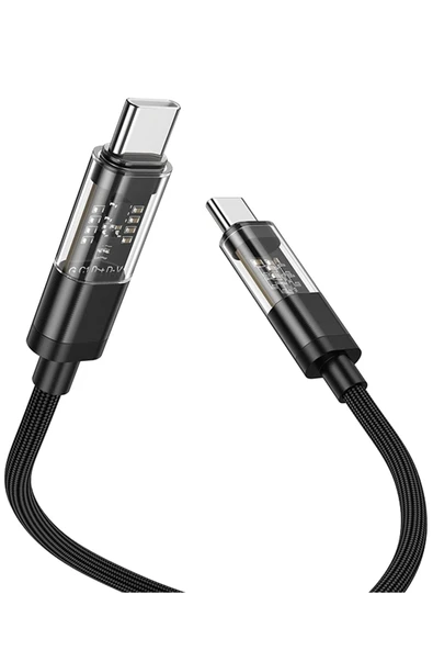Hoco. U116 1.2M 60W Type-C to Type-C Şarj Data Kablosu - Siyah - Resim 5