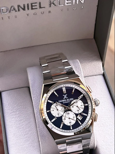 Daniel Klein Prx Kasa Kronometreli İtalyan Tasarım Bileklik Hediyeli Garantili Erkek Kol Saati PRx.3 - Resim 2