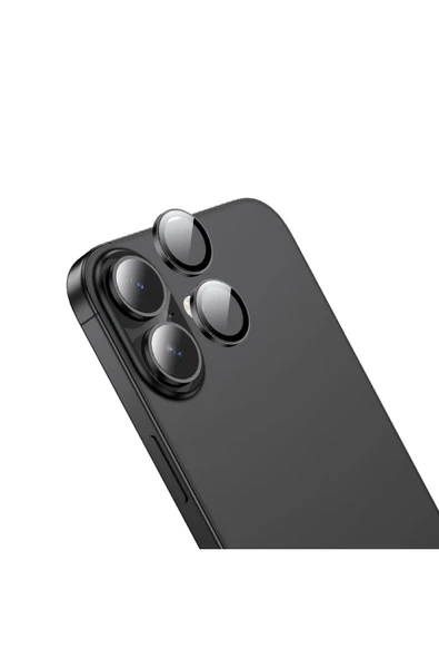 Hoco. iPhone 16 3D Metal Frame Kamera Lens - Siyah ürün görseli 1
