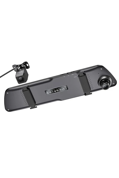 Hoco. DV4 Kameralı Kayıt Özellikli Akıllı Dikiz Aynası - Siyah - Resim 2