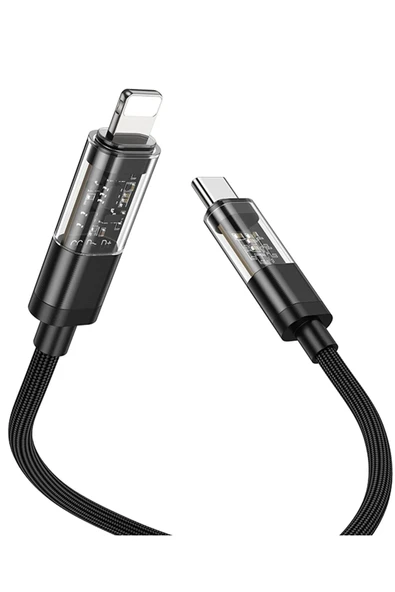 Hoco. U116 1.2M PD Type-C to Lightning Şarj Data Kablosu - Siyah - Resim 5