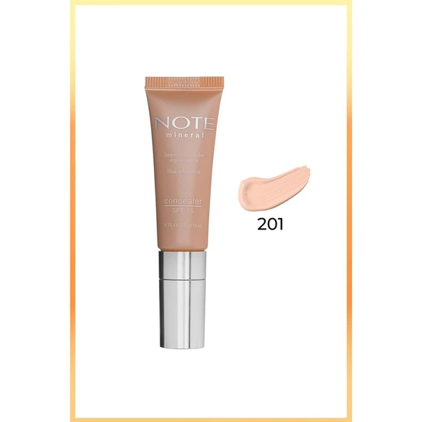Note Cosmetics Mineral Concealer Spf 15 Yoğun Kapatıcı Metal Başlıklı Göz Altı Kapatıcısı - 201 Açık - Resim 4