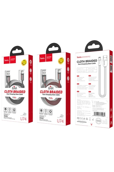 Hoco. U74 USB to Lightning Şarj Data Kablosu - Kırmızı - Resim 10