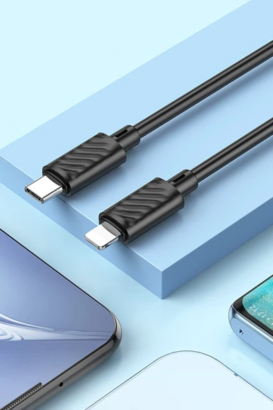 Hoco. X88 1M Type-C to Lightning Şarj Data Kablosu - Siyah - Resim 4