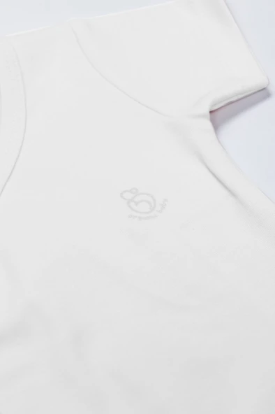 Organik Natural Basic Style Kruvaze Yarım Kol Body BS17101 Beyaz - Resim 3