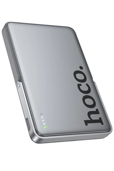 Hoco. Q36 Sunlight 5.000 mAh 20W Type-C ve 10W Kablosuz Şarj PD Magsafe Standlı Powerbank - Titan Gri - Resim 5