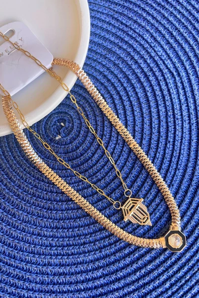 Serenay 2'li Çelik Kolye – Kimler Geldi Kimler Geçti -Lisinya - Resim 4