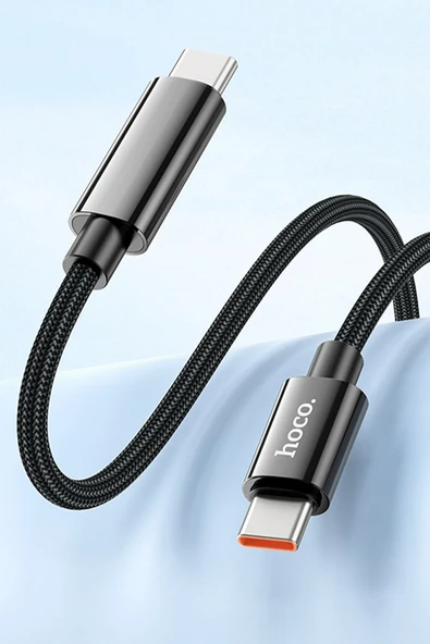 Hoco. U125 1.2M Benefit PD 100W Type-C to Type-C Şarj Data Kablosu - Siyah - Resim 3