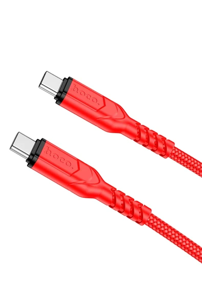 Hoco. X59 1M 60W PD Type-C to Type-C Şarj Data Kablosu - Kırmızı - Resim 5