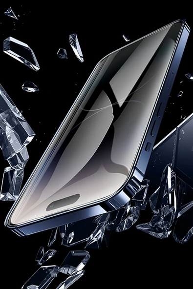 Hoco. iPhone 15 Pro Max 9D Dustproof Hayalet Cam Ekran Koruyucu - Siyah - Resim 4