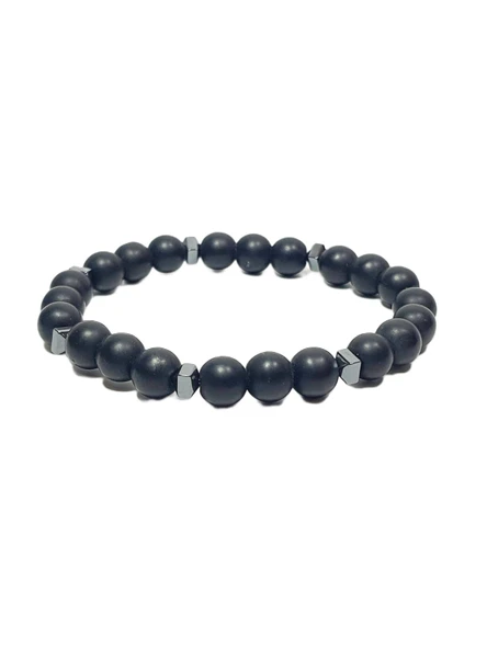 JTAW25BLK1609 HAKİKİ DERİ ZİRKON TAŞLI ALAŞIMLI METAL MIKNATIS KAPAMA ile ONYX ve HEMATİT DOĞALTAŞ ESNEK KOMBİN SİYAH GARANTİLİ HEDİYE KUTULU JANTİ BİLEKLİK - Resim 4