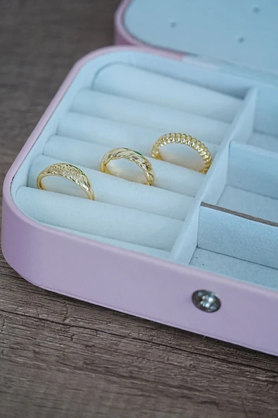 Kombin Yüzük Seti 3 Adet Birden Gold Renk ürün görseli