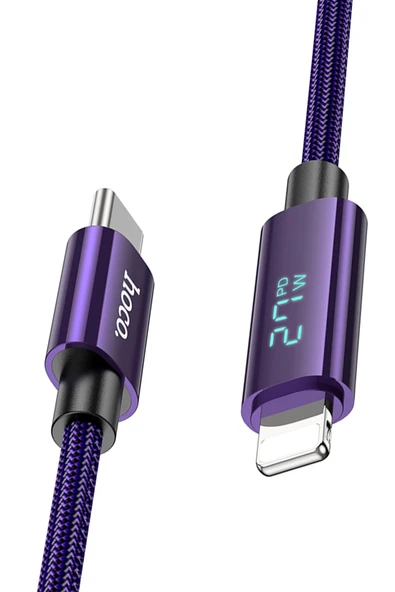 Hoco. U125 1.2M Benefit Type-C to Lightning Şarj Data Kablosu - Mor ürün görseli 1