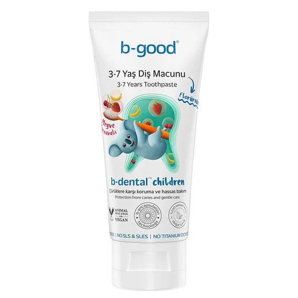 b-good b-dental 3-7 Yaş Çocuk Diş Macunu Florürsüz Meyve Karnavalı 50 ml ürün görseli