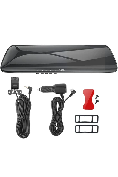 Hoco. DV4 Kameralı Kayıt Özellikli Akıllı Dikiz Aynası - Siyah - Resim 4