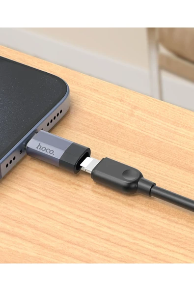 Hoco. UA29 Tak Çalıştır Type-C to Lightning Dönüştürücü - Lacivert - Resim 4