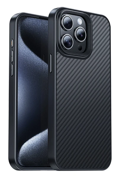 Hoco. iPhone 15 Pro Max Knight Kevlar Magsafe Kapak - Siyah ürün görseli 1