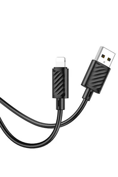 Hoco. X88 1M USB to Lightning Şarj Data Kablosu - Siyah - Resim 2