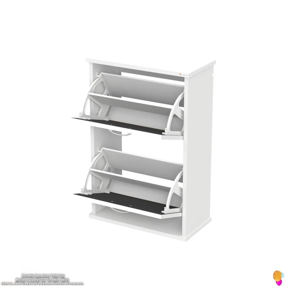 Modilayn UMAY Asma Kapı Önü 52x 78 x 26 cm’ lik 2 Düşer Kapak 4 Göz Bölmeli Ayakkabılık - Resim 7
