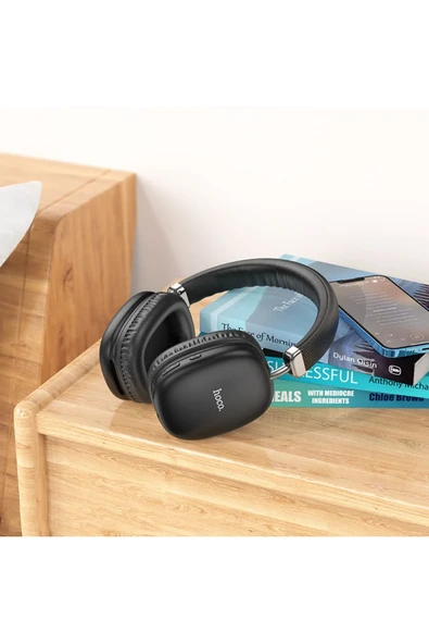 Hoco. W35 Kablosuz Bluetooth Kafaüstü Kulaklık - Gümüş - Resim 3