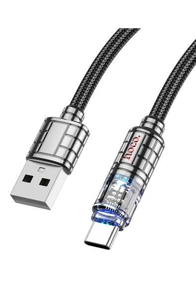 Hoco. U122 1.2M Lantern USB to Type-C Şarj Data Kablosu - Siyah - Resim 9