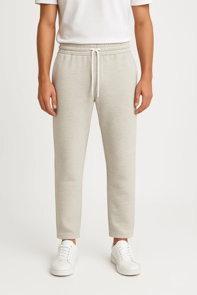 Erkek Düz Paça 3 İplik Şardonlu Rahat Kesim Premium Kumaş Eşofman Altı - Resim 6