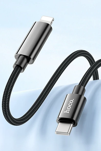 Hoco. U125 1.2M Benefit Type-C to Lightning Şarj Data Kablosu - Siyah - Resim 9