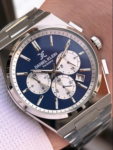 Daniel Klein Prx Kasa Kronometreli İtalyan Tasarım Bileklik Hediyeli Garantili Erkek Kol Saati PRx.3 - Resim 3