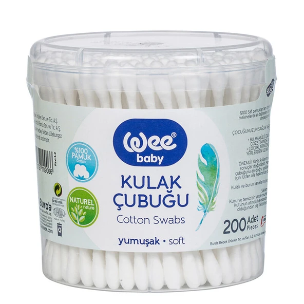 Wee Baby Pamuklu Kulak Çubuğu 200 Adet ürün görseli