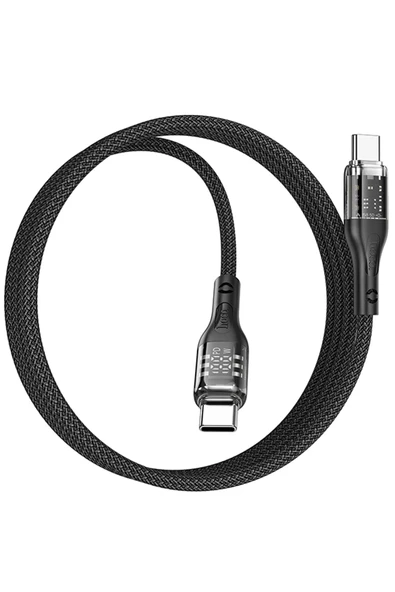 Hoco. U115 1.2M 100W Type-C to Type-C Şarj Data Kablosu - Siyah - Resim 5