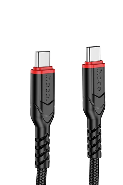 Hoco. X59 Victory 1M 60W Type-C to Type-C PD Hızlı Şarj Data Kablosu - Siyah - Resim 8