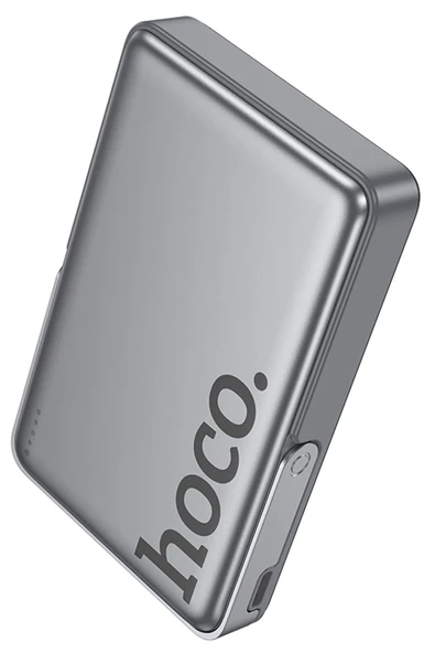 Hoco. Q36A Sunlight 10.000 mAh 20W Type-C ve 10W Kablosuz Şarj PD Magsafe Standlı Powerbank - Titan Gri - Resim 2