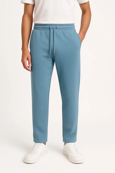 Erkek Düz Paça 3 İplik Şardonlu Rahat Kesim Premium Kumaş Eşofman Altı - Resim 12