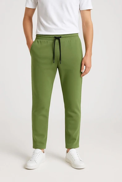 Erkek Düz Paça 3 İplik Şardonlu Rahat Kesim Premium Kumaş Eşofman Altı - Resim 4