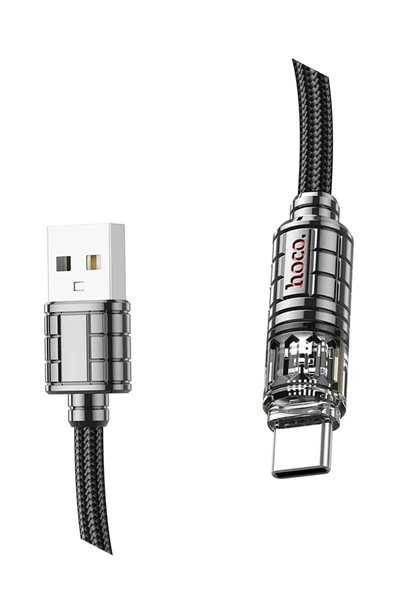 Hoco. U122 1.2M Lantern USB to Type-C Şarj Data Kablosu - Siyah - Resim 10