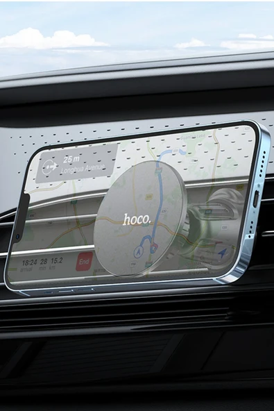 Hoco. H12 Izgara Klipsli Manyetik Araç Tutucu - Siyah - Resim 6