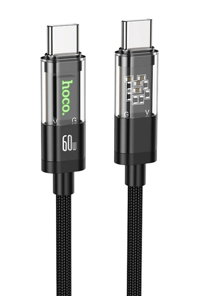 Hoco. U116 1.2M 60W Type-C to Type-C Şarj Data Kablosu - Siyah ürün görseli 1