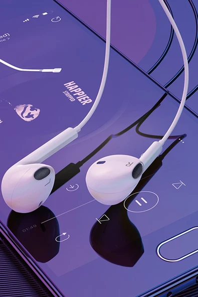 Hoco. M101 Crystal Type-C Dijital Mikrofonlu Kablolu Kulaklık - Beyaz - Resim 3