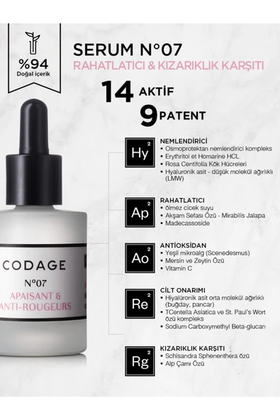 CODAGE NO 7 SOOTHING REDNES SERUM - 2