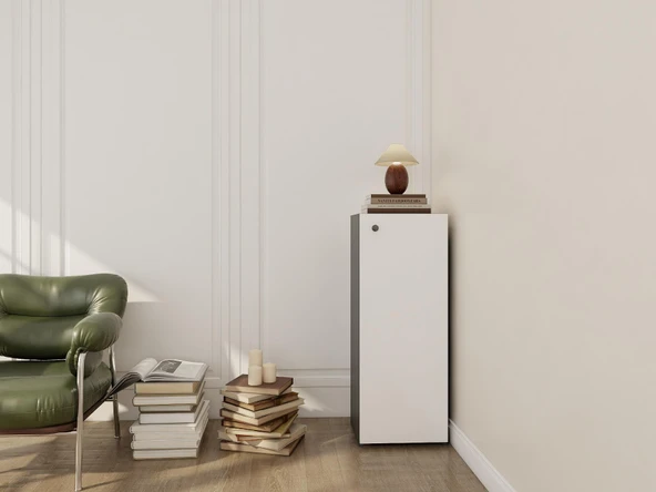 1 Kapaklı Çok Amaçlı Dolap Koyugri ürün görseli 1