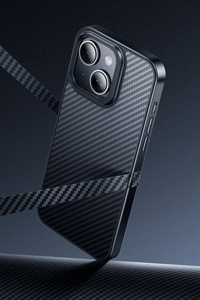 Hoco. iPhone 15 Knight Kevlar Magsafe Kapak - Siyah - Resim 3